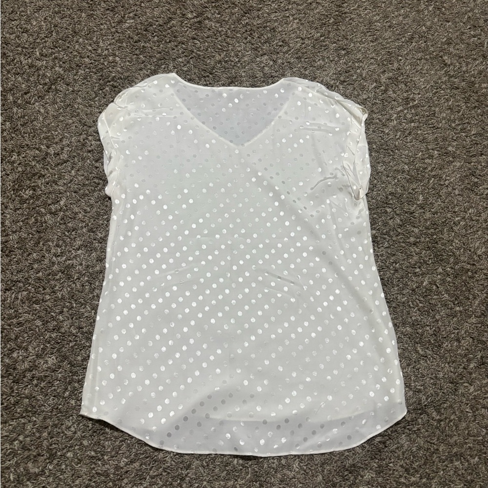 Express White Polka Dot Blouse - Picture 7 of 7